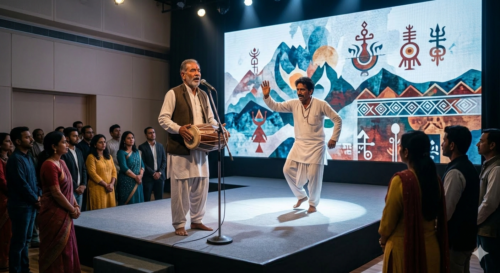 Cultural performance with traditional music